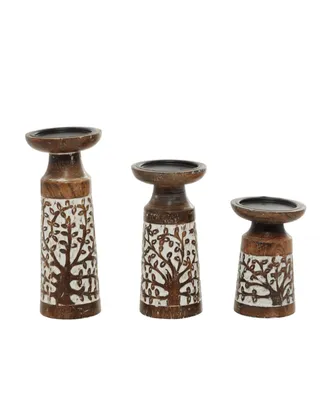 Natural Candle Holders, Set of 3