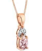 Morganite (3/8 ct. t.w.) & Diamond Accent 18" Pendant Necklace in 14k Rose Gold