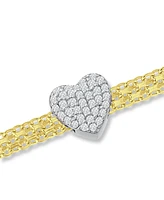 Giani Bernini Cubic Zirconia Heart Bismark Chain Bracelet, Created for Macy's