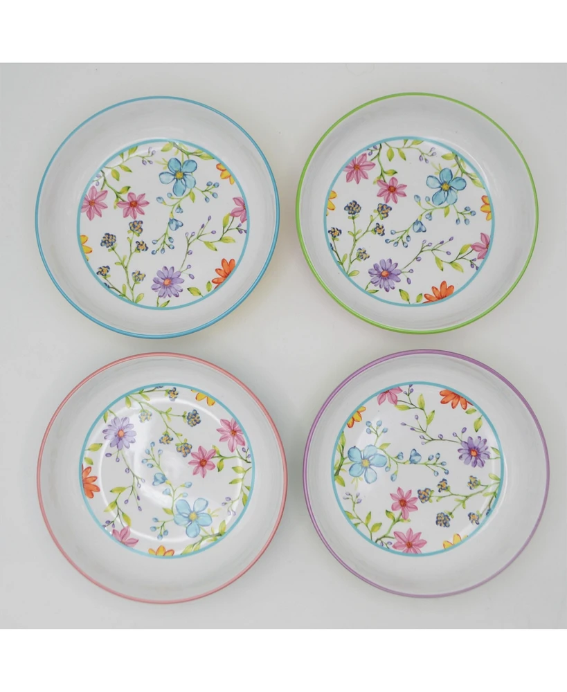 Euro Ceramica Charlotte Assorted Pasta Bowls, Set of 4