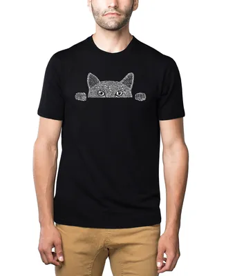 Men's Premium Blend Word Art Peeking Cat T-shirt