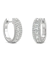 Moissanite Huggie Earrings 3/4 ct. t.w. Diamond Equivalent in 14k White Gold