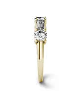 Moissanite Round and Baguette Stackable Ring 1-1/6 ct. tw. Diamond Equivalent 14k Gold