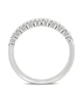 Moissanite Two Row Band 1 ct. t.w. Diamond Equivalent in 14k White Gold