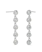 Moissanite Bezel Drop Earrings 1 ct. t.w. Diamond Equivalent in 14k White Gold