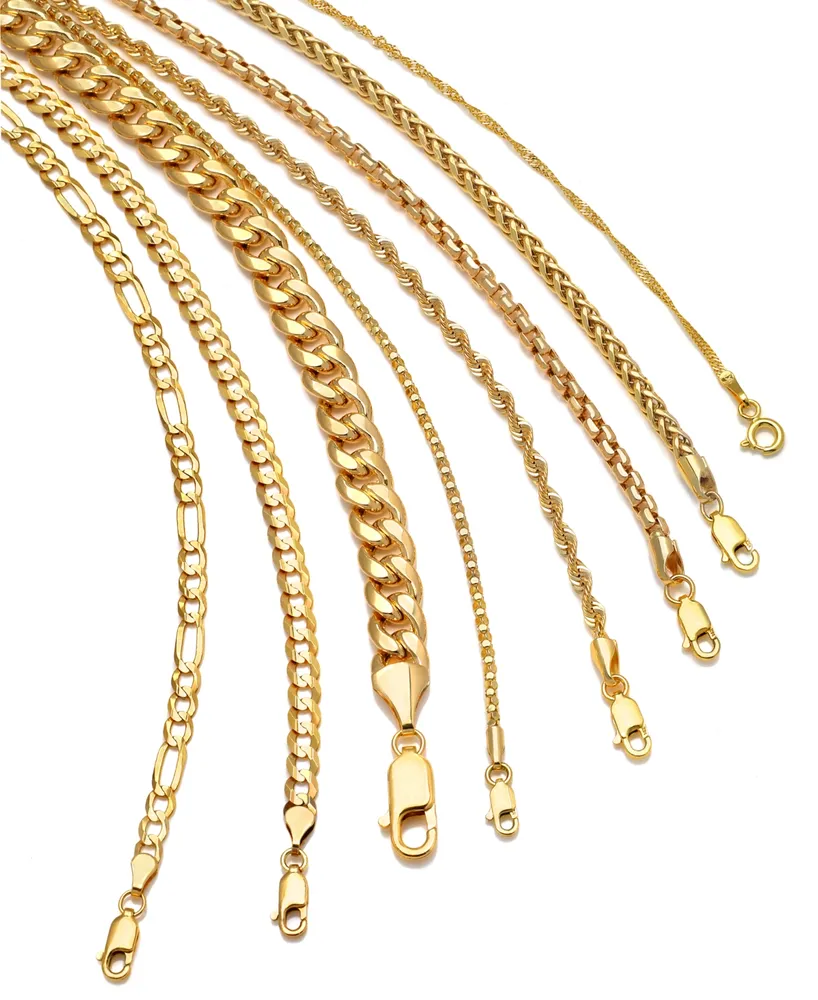 18" Singapore Chain Necklace (1-1/2mm) in 14k Gold