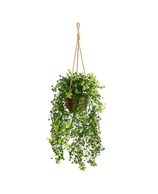20" Baby Tear Artificial Plant in Hanging Basket
