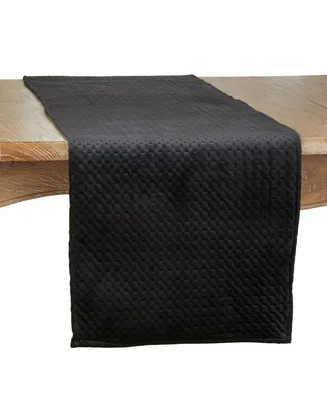 Saro Lifestyle Long Table Runner with Pinsonic Velvet Design, 72" x 16"