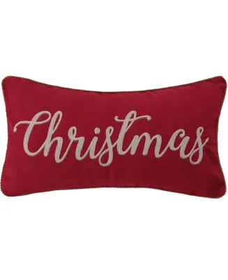 Levtex Yuletide Merry & Christmas Decorative Pillow, 12" x 24"