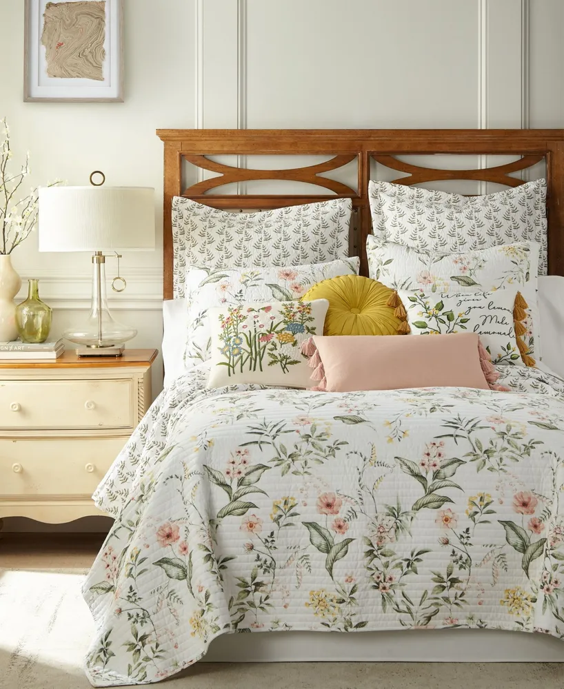 Levtex Viviana Tossed Fern 2-Pc. Sham Set, European