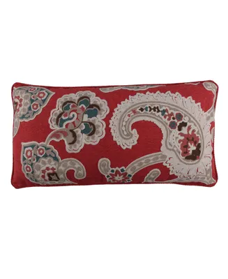 Levtex Astrid Paisley Embroidered Decorative Pillow, 12" x 24"