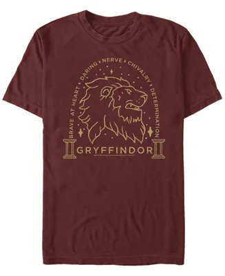 Fifth Sun Men's Lion Line Art Short Sleeve Crew T-shirt