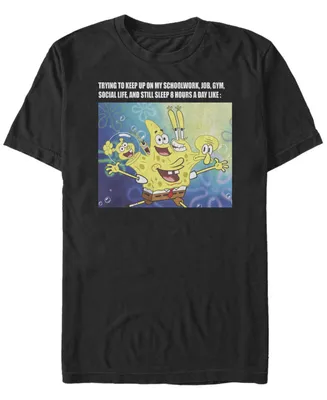 Fifth Sun Men's SpongeBob Keeping-Up Meme Short Sleeve Crew T-shirt