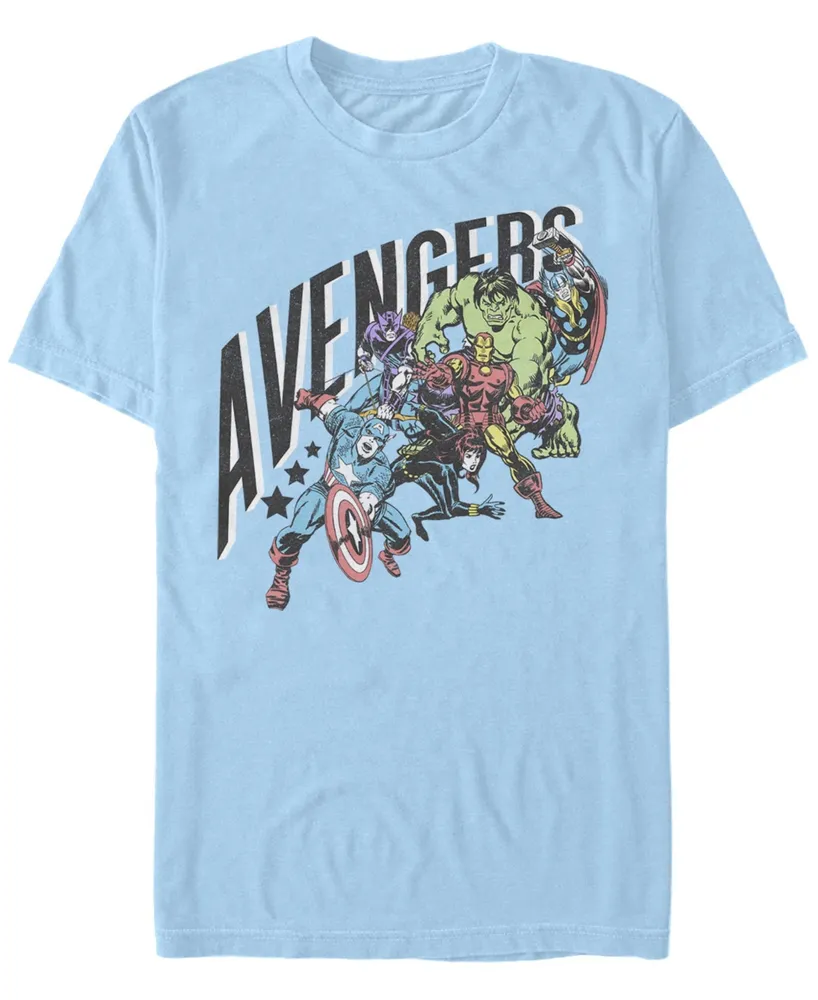 Fifth Sun Men's Pastel Avengers Short Sleeve Crew T-shirt
