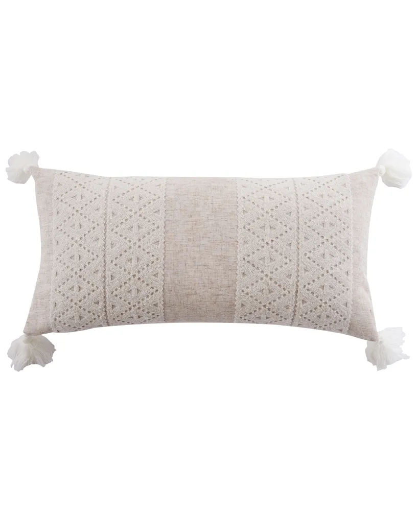 Levtex Sanira Diamond Applique Decorative Pillow, 12" x 24"