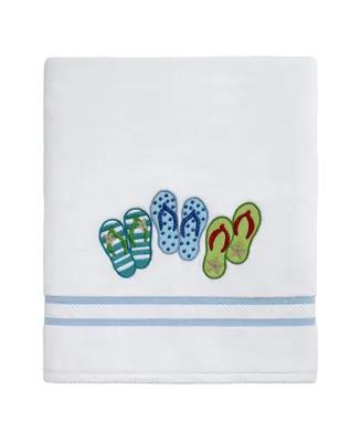 Avanti Beach Mode Flip-Flop Motif Cotton Bath Towel, 27" x 52"