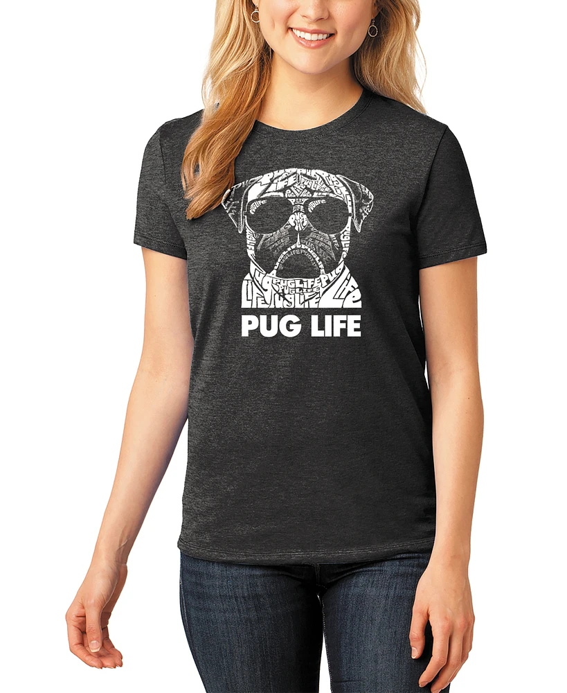 Women's Word Art Pug Life T-Shirt