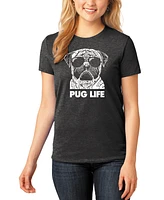 Women's Word Art Pug Life T-Shirt