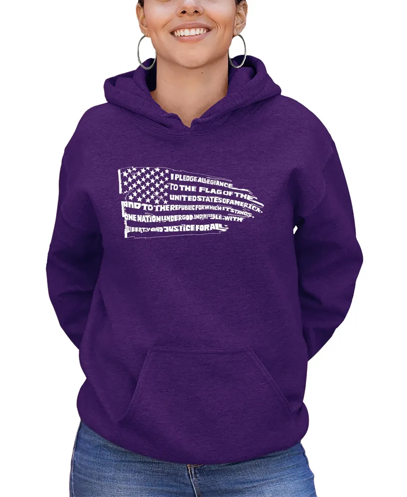 Women's Word Art Pledge of Allegiance Flag Hooded Sweatshirt