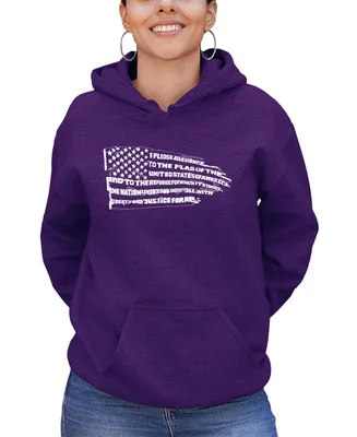 Women's Word Art Pledge of Allegiance Flag Hooded Sweatshirt