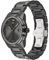 Movado Men's Swiss Bold Verso Gunmetal Ion-Plated Steel Bracelet Watch 42mm