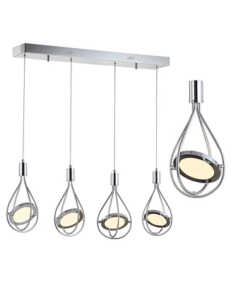 Orion Adjustable Modern Integrated 4-Light Linear Led Metal Pendant