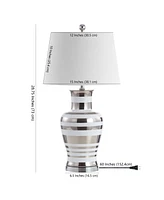 Zilar Striped Classic Modern Led Table Lamp - Silver