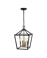 Pagoda 4-Bulb Lantern Metal Led Pendant