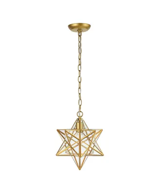 Stella Moravian Star Glass Led Pendant - Gold