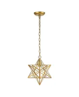 Stella Moravian Star Glass Led Pendant - Gold