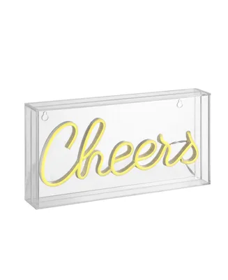 Cheers Contemporary Glam Acrylic Box Usb Operated Led Neon Light
