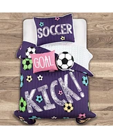 Lush Decor Girls Soccer Kick Piece Quilt Set for Kids