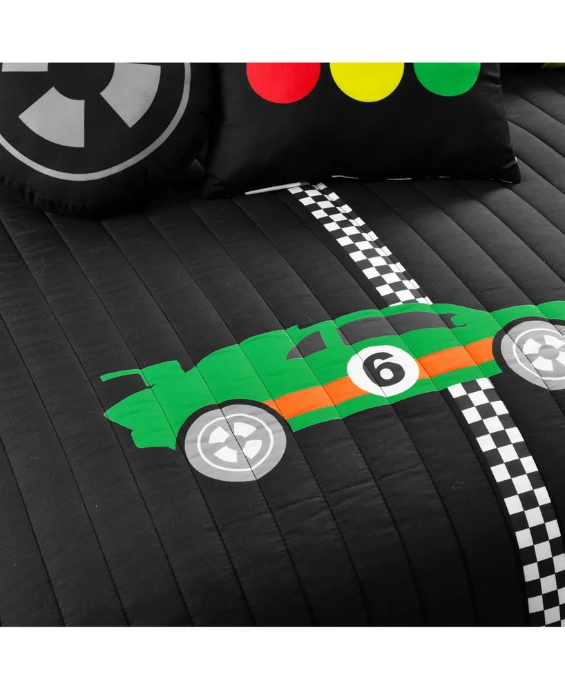 Lush Decor Racing Cars Piece Quilt Set for Kids
