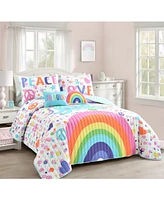 Lush Decor Kids Unicorn Rainbow -Pc. Quilt Set