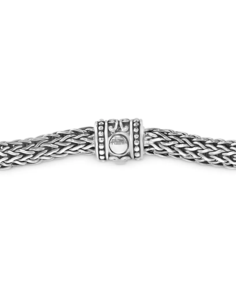 Effy Diamond Cluster Woven Link Bracelet (1/3 ct. t.w.) in Sterling Silver & 18k Gold