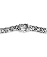 Effy Diamond Cluster Woven Link Bracelet (1/3 ct. t.w.) in Sterling Silver & 18k Gold