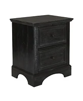 Osp Home Furnishings Modern Mission 2 Drawer Nightstand with Tray