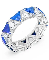 Swarovski Silver-Tone Crystal Trillion Statement Ring