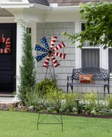 Glitzhome Stars and Stripes Wind Spinner Yard Stake