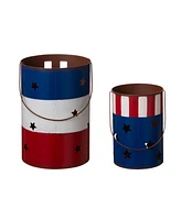 Glitzhome Patriotic Lantern, Set of 2