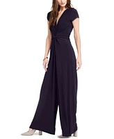 Vince Camuto Twist-Front Plunge Jumpsuit