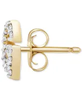 Wrapped Diamond Initial Single Stud Earring (1/20 ct. t.w.) in 14k Gold, Created for Macy's