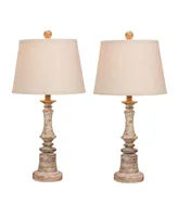 Fangio Lighting Distressed Candlestick Resin Table Lamps, Set of 2