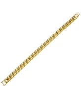 Men's Double Curb Link Bracelet in 10k Gold