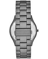 Michael Kors Men's Gunmetal Stainless Bracelet Watch 44mm Gift Set