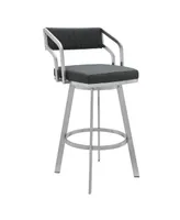 Scranton Swivel Modern Metal and Faux Leather Bar and Counter Stool