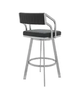 Scranton Swivel Modern Metal and Faux Leather Bar and Counter Stool