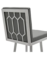 Rochester Swivel Modern Metal and Faux Leather Bar and Counter Stool