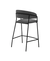 Nara Faux Leather and Metal Counter Height Bar Stool