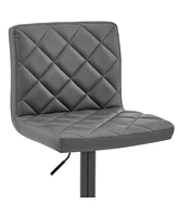 Duval Adjustable Faux Leather Swivel Bar Stool